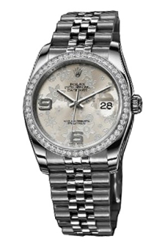 Rolex LADY-DATEJUST 116244-63600 Silver Floral Pattern Dial(11624463600SilverFloralPatternDial) <em>watch</em>