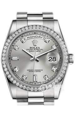Rolex DAY-DATE 118346 Silver Dialwith Diamonds(118346SilverDialwithDiamonds) <em>watch</em>