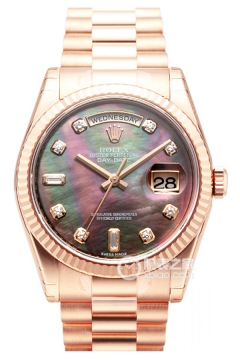 Rolex DAY-DATE 118235 Black Mother of Pearl Dial with Diamonds(118235BlackMotherofPearlDialwithDiamonds) <em>watch</em>