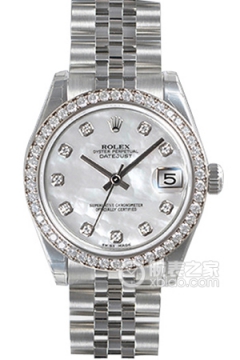 Rolex OYSTER PERPETUAL 178384-NG-63160 White Mother of Pearl Stone(178384NG63160WhiteMotherofPearlStone) <em>watch</em>