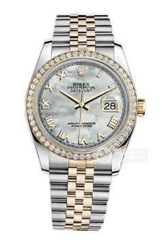 Rolex DATEJUST 116243 White Mother of Pearl Dial with Roman Numerals and Diamonds(116243WhiteMotherofPearlDialwithRomanNumeralsandDiamonds) <em>watch</em>