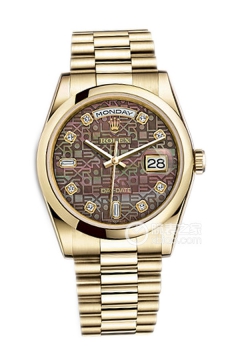 Rolex DAY-DATE 118208 Black Commemorative Pattern with Diamonds(118208BlackCommemorativePatternwithDiamonds) <em>watch</em>