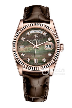 Rolex DAY-DATE 118135 Black Mother of Pearl Dial with Diamonds(118135BlackMotherofPearlDialwithDiamonds) <em>watch</em>