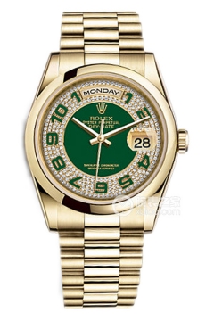Rolex DAY-DATE 118208 Full Pave Green Dial(118208FullPaveGreenDial) <em>watch</em>