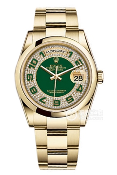 Rolex DAY-DATE 118208 Full Pave Green Dial with Oyster Bracelet(118208FullPaveGreenDialwithOysterBracelet) <em>watch</em>