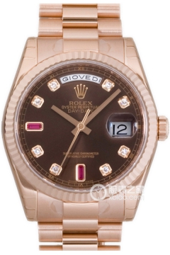 Rolex DAY-DATE 118235(Chocolate Dial with Diamonds and Rubies)(118235ChocolateDialwithDiamondsandRubies) <em>watch</em>