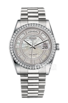Rolex DAY-DATE 118346 White Mother of Pearl Dial with Diamonds(118346WhiteMotherofPearlDialwithDiamonds) <em>watch</em>