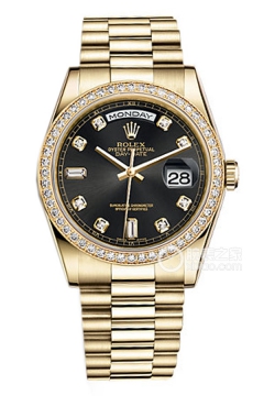 Rolex DAY-DATE 118348Black Dialwith Diamonds(118348BlackDialwithDiamonds) <em>watch</em>