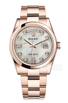 Rolex DAY-DATE 118205(White Mother of Pearl Oxford Pattern Dial with Diamonds)(118205WhiteMotherofPearlOxfordPatternDialwithDiamonds) <em>watch</em>