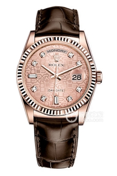 Rolex DAY-DATE 118135 Pink Commemorative Pattern Dial with Diamonds(118135PinkCommemorativePatternDialwithDiamonds) <em>watch</em>
