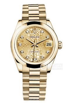 Rolex LADY-DATEJUST 178248 Gold Commemorative Pattern Dial with Diamonds(178248GoldCommemorativePatternDialwithDiamonds) <em>watch</em>