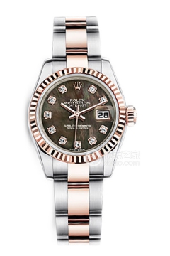 Rolex LADY-DATEJUST 179171 Black Mother of Pearl with Diamonds and Oyster Bracelet(179171BlackMotherofPearlwithDiamondsandOysterBracelet) <em>watch</em>