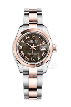 Rolex LADY-DATEJUST 179161 Black Mother of Pearl Roman Dial with Oyster Bracelet(179161BlackMotherofPearlRomanDialwithOysterBracelet) <em>watch</em>