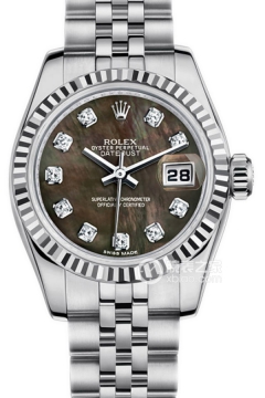 Rolex LADY-DATEJUST 179174 Black Mother of Pearl Dial with Diamonds(179174BlackMotherofPearlDialwithDiamonds) <em>watch</em>
