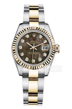 Rolex LADY-DATEJUST 179173 Black Mother of Pearl Dial with Oyster Bracelet(179173BlackMotherofPearlDialwithOysterBracelet) <em>watch</em>