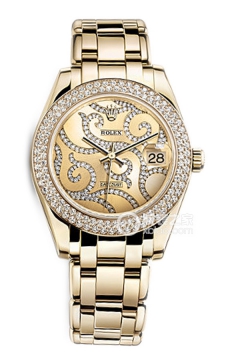 Rolex PEARLMASTER 81338(Champagne Vine Pattern with Diamonds)(81338ChampagneVinePatternwithDiamonds) <em>watch</em>