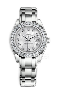 Rolex PEARLMASTER 80299 White Mother of Pearl with Diamonds(80299WhiteMotherofPearlwithDiamonds) <em>watch</em>