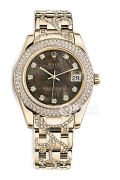Rolex PEARLMASTER 81338 Black Mother of Pearl Pattern Dial with Diamonds(81338BlackMotherofPearlPatternDialwithDiamonds) <em>watch</em>