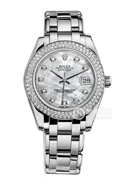 Rolex PEARLMASTER 81339 White Mother of Pearl with Diamonds(81339WhiteMotherofPearlwithDiamonds) <em>watch</em>
