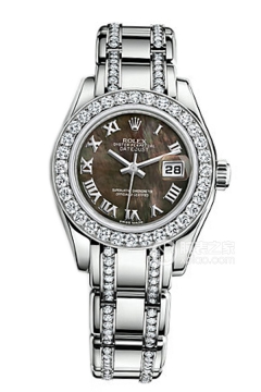 Rolex PEARLMASTER 80299 Black Mother of Pearl with Diamonds Strap(80299BlackMotherofPearlwithDiamondsStrap) <em>watch</em>