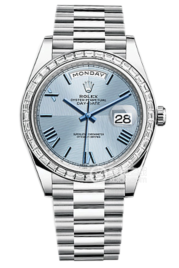 Rolex DAY-DATE 228396TBR Ice Blue Roman Numerals Dial(228396TBRIceBlueRomanNumeralsDial) <em>watch</em>
