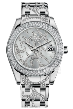 Rolex PEARLMASTER 81339 Rhodium White Flame Pattern with Diamonds(81339RhodiumWhiteFlamePatternwithDiamonds) <em>watch</em>