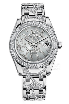 Rolex PEARLMASTER 81339 Rhodium White Vine Pattern with Diamonds(81339RhodiumWhiteVinePatternwithDiamonds) <em>watch</em>