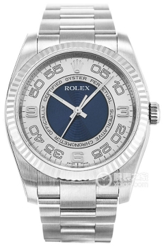 Rolex OYSTER PERPETUAL 116034 Silver Dial Blue Center(116034SilverDialBlueCenter) <em>watch</em>
