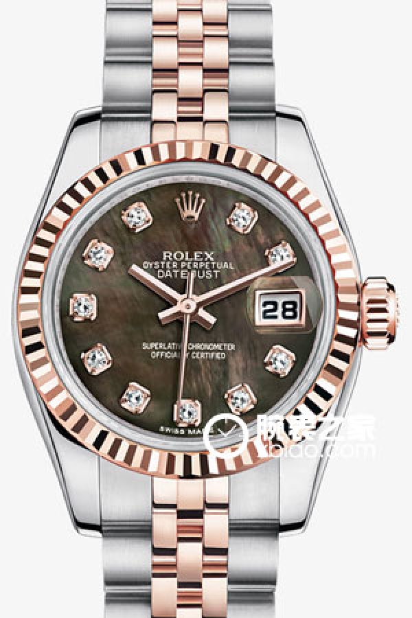 Rolex LADY-DATEJUST 179171 Black Mother of Pearl Dial with Diamonds