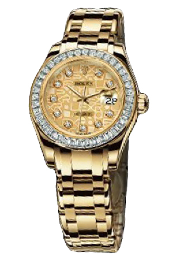 Rolex PEARLMASTER 80308BR Gold Commemorative Pattern Dial