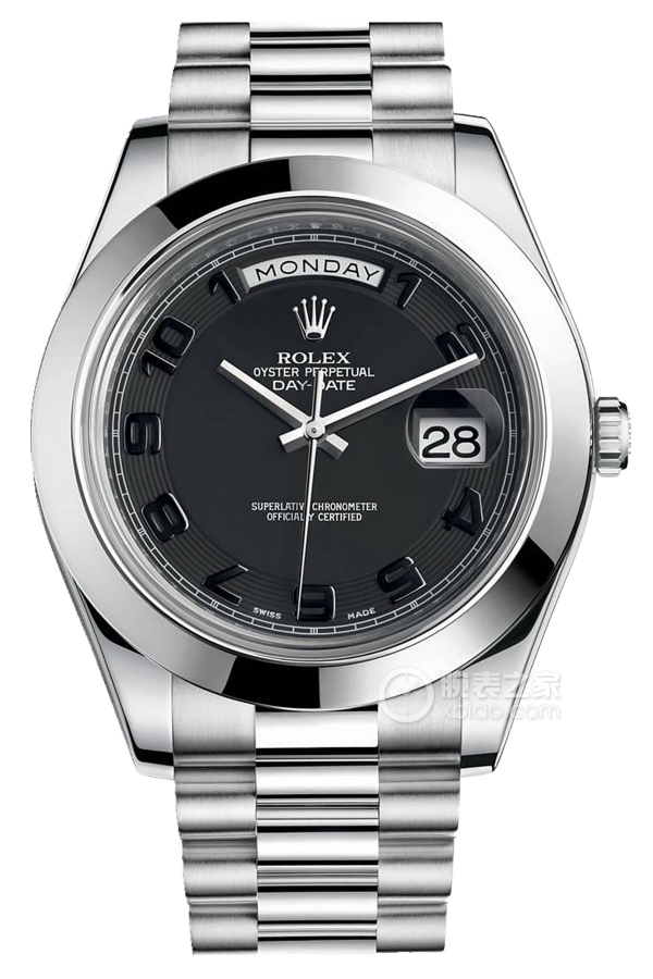 Rolex DAY-DATE 218206 Black Concentric Pattern