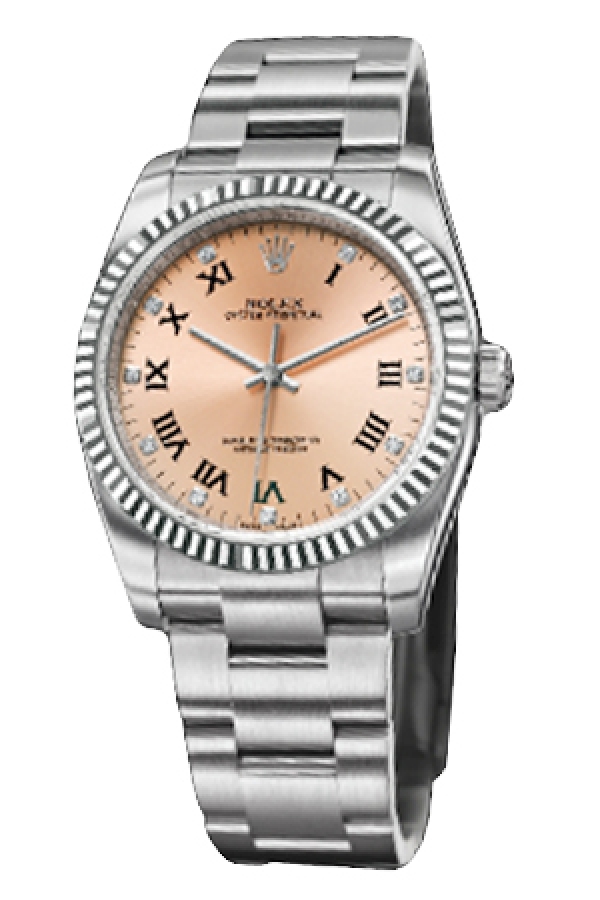 Rolex OYSTER PERPETUAL 116034 Pink Dial with Diamonds