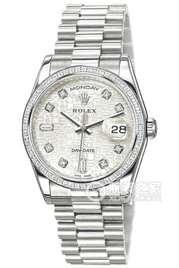 Rolex DAY-DATE 118399 Bril-83209 Silver Commemorative Pattern