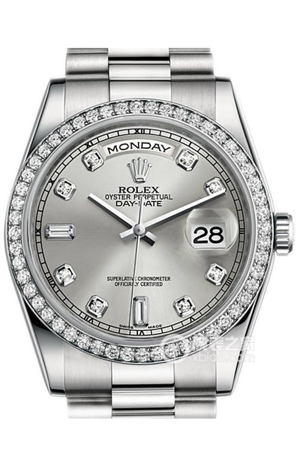Rolex DAY-DATE 118346 Silver Dialwith Diamonds