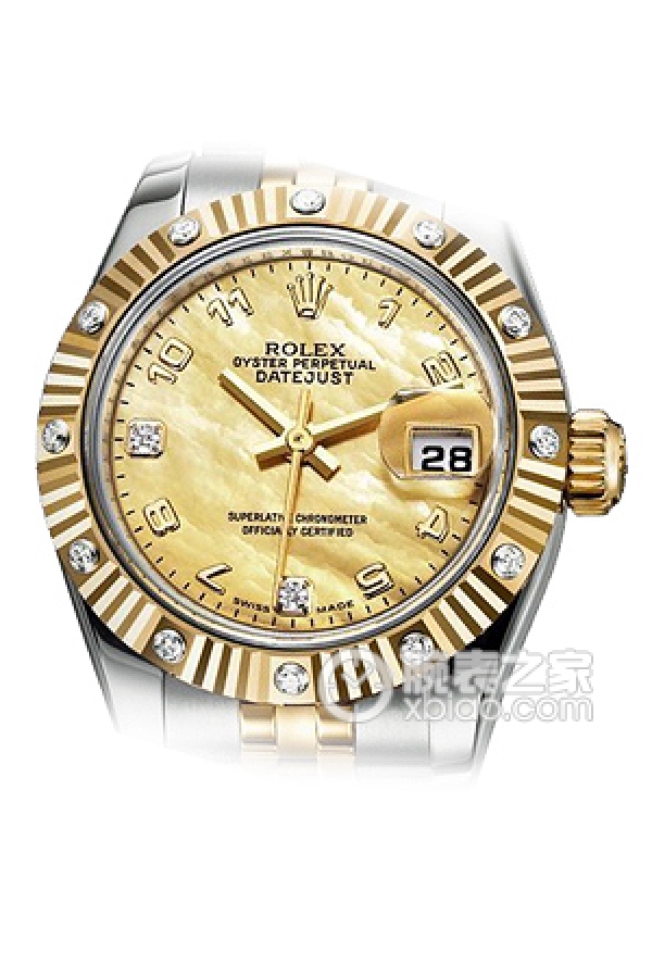 Rolex LADY-DATEJUST 179313-63133 Enamel Gold Mother of Pearl with 2 Diamonds