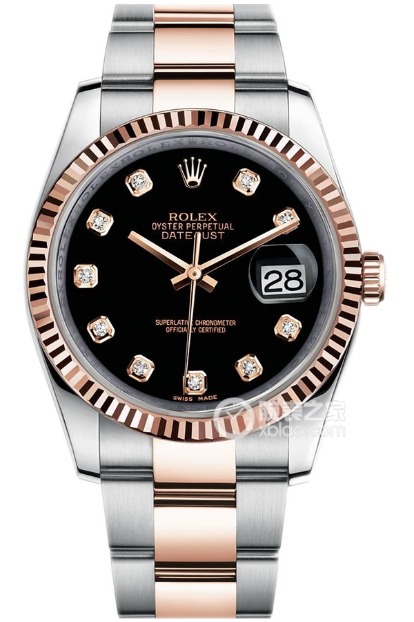 Rolex DATEJUST 116231 Black Dial with Diamonds and Oyster Bracelet