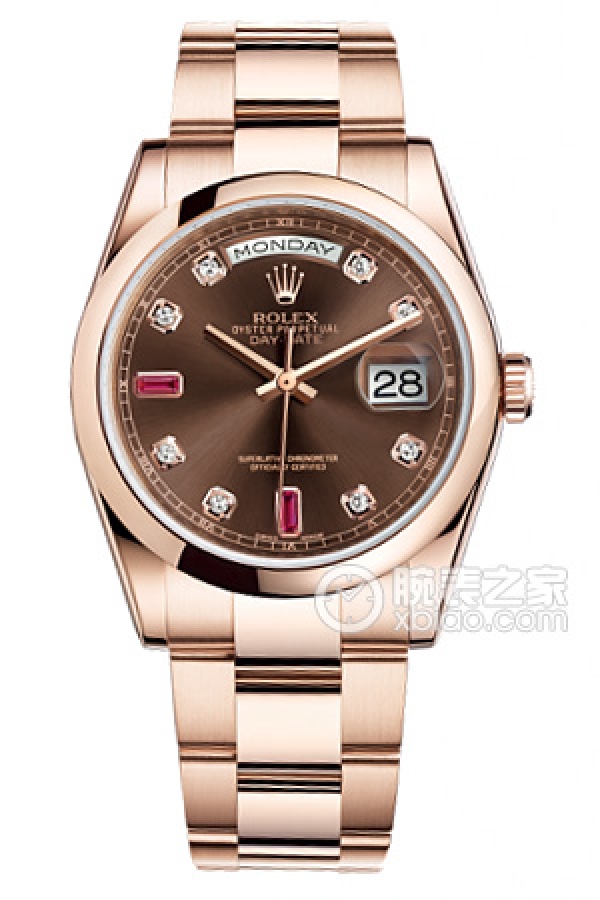 Rolex DAY-DATE 118205F Chocolate Dial with Diamonds