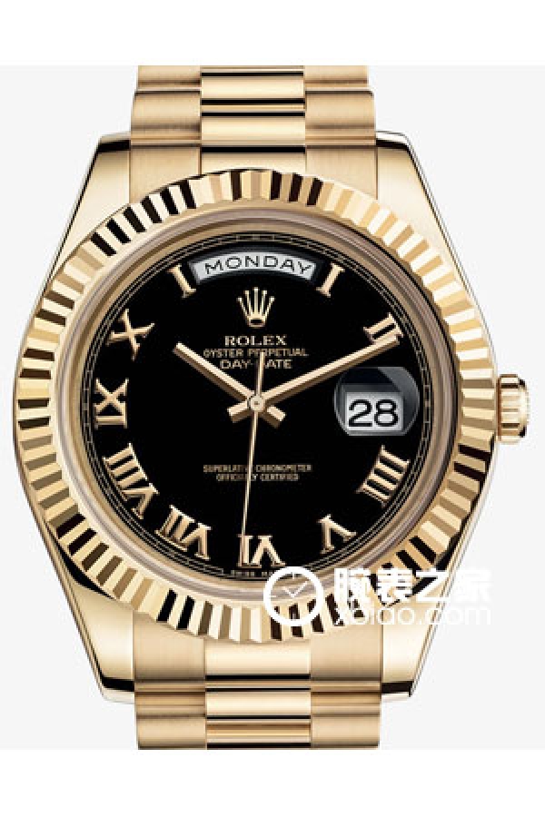 Rolex DAY-DATE 218238 Black Dial with Roman Numerals