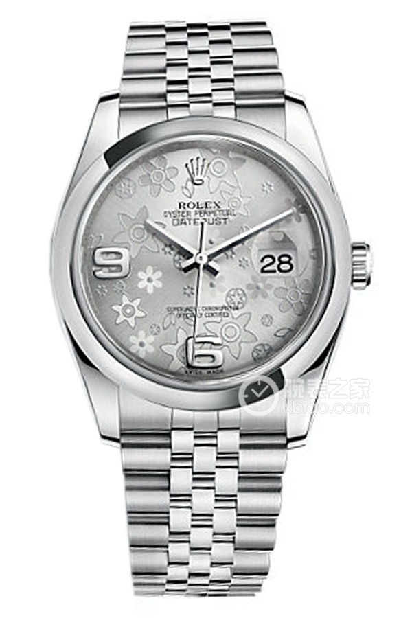 Rolex DATEJUST 116200-0085 Silver Floral Pattern Dial