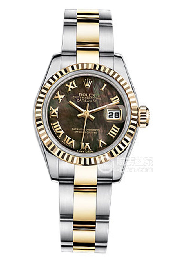 Rolex LADY-DATEJUST 179173 Black Mother of Pearl Dial with Roman Numerals