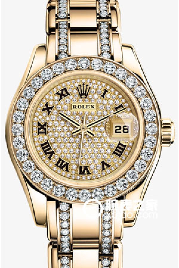 Rolex PEARLMASTER 80298 Roman Numeral Indice Pavé Diamond
