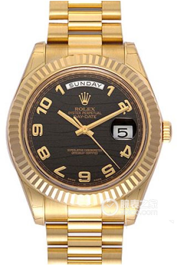 Rolex DAY-DATE 218238 Black Wave Pattern