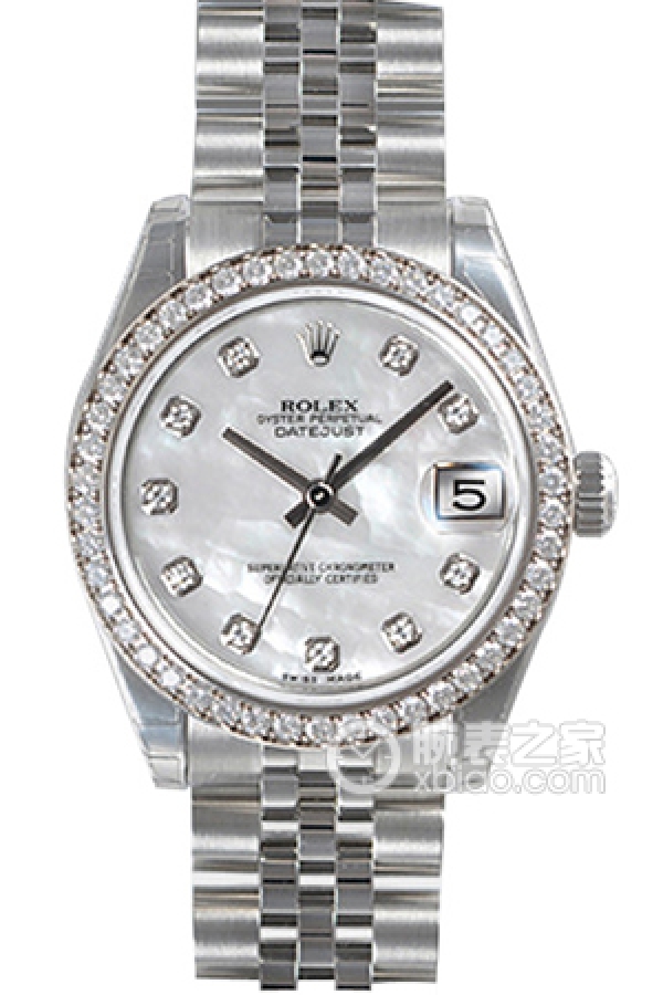 Rolex OYSTER PERPETUAL 178384-NG-63160 White Mother of Pearl Stone