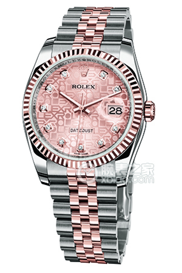 Rolex DATEJUST 116231 Pink Dial with Commemorative Pattern and Diamonds
