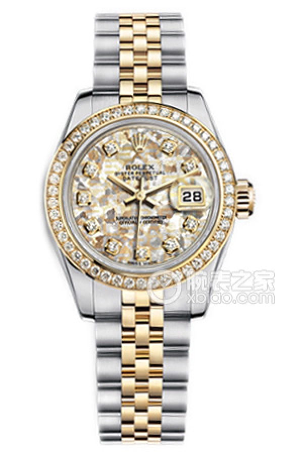 Rolex LADY-DATEJUST 179383-63133 Gold Crystal Dial with Diamonds