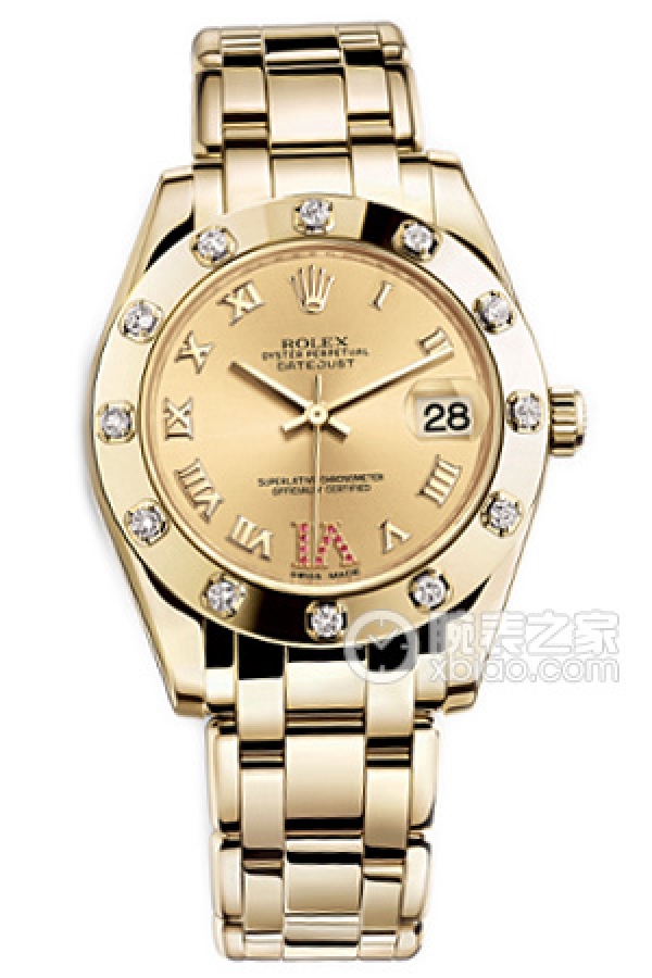 Rolex PEARLMASTER 81318 Champagne VI Dial with Diamonds