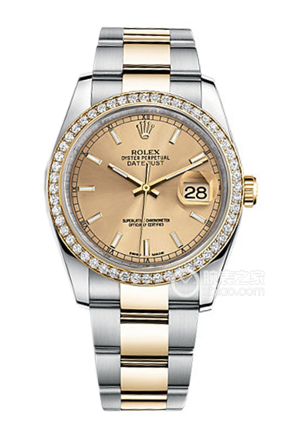 Rolex DATEJUST 116243 Gold Dial with Diamond Bezel