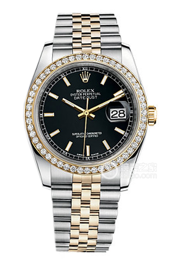 Rolex DATEJUST 116243-0048 Black Dial with Diamond Bezel and Commemorative Bracelet