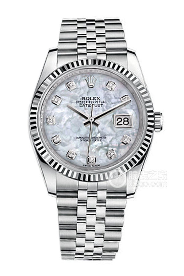 Rolex DATEJUST 116234-0078 White Mother of Pearl Dial with Diamonds