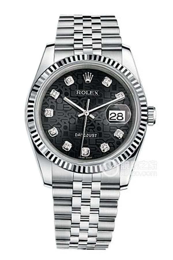 Rolex DATEJUST 116234-0079 Black Commemorative Pattern Dial with Diamonds